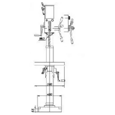 STRANDS Gear Column Drill S 30 (S 28) Front Dimensions
